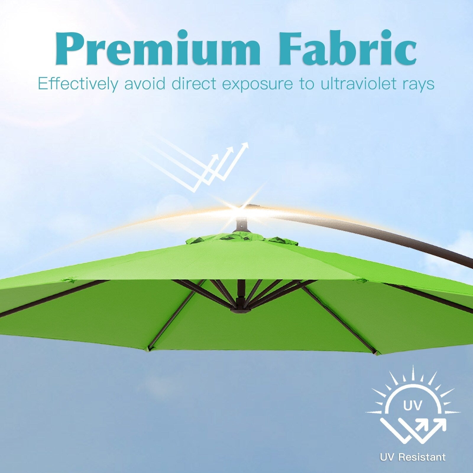 Parasol déporté à manivelle en acier de 10 pieds avec base lestée