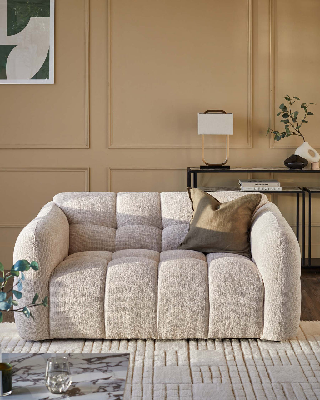 Canapé 2 places Hayes en tissu naturel