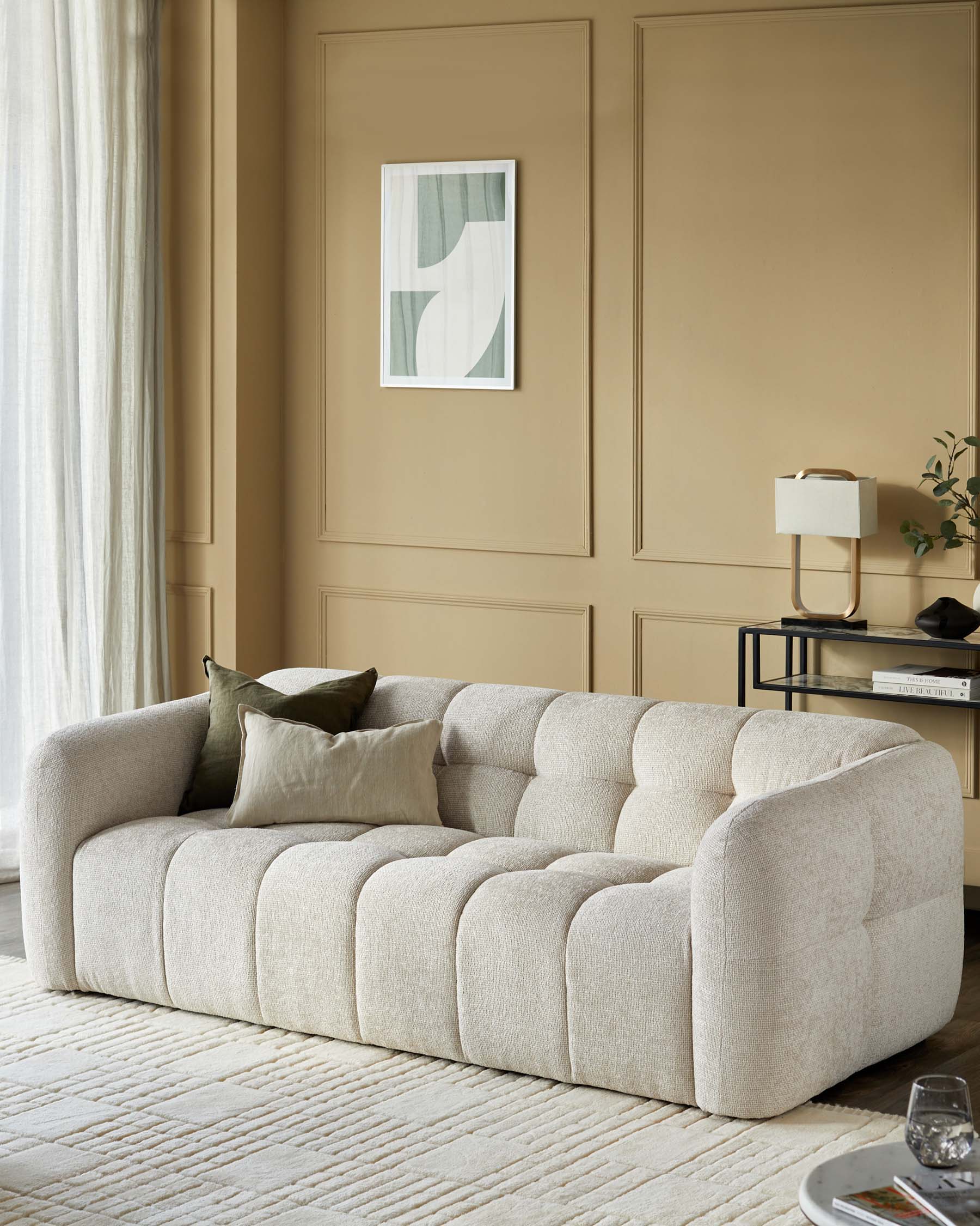 Canapé 3 places Hayes en tissu naturel