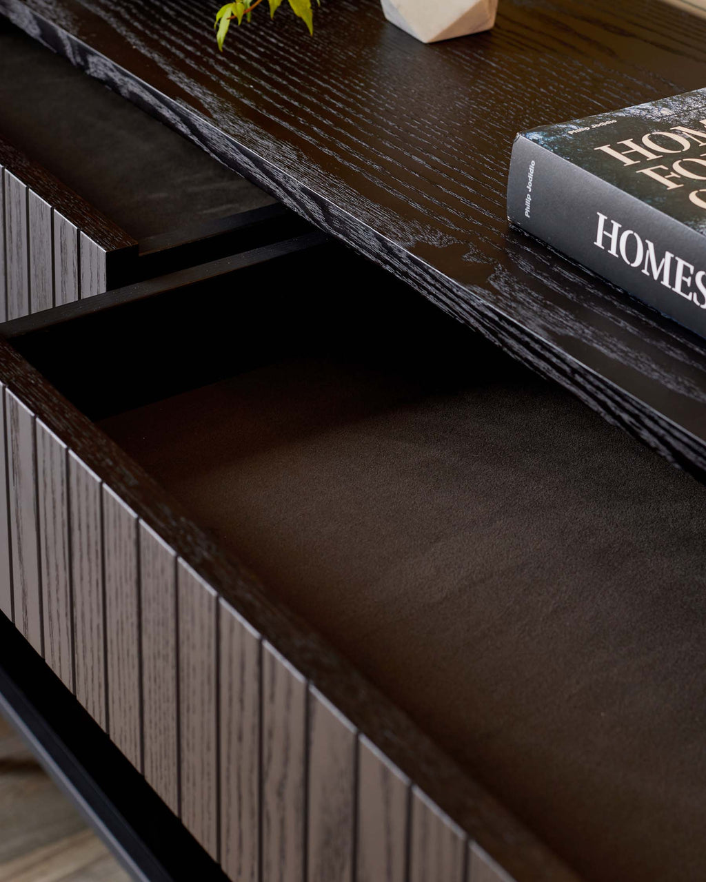 Table console Toronto en frêne foncé