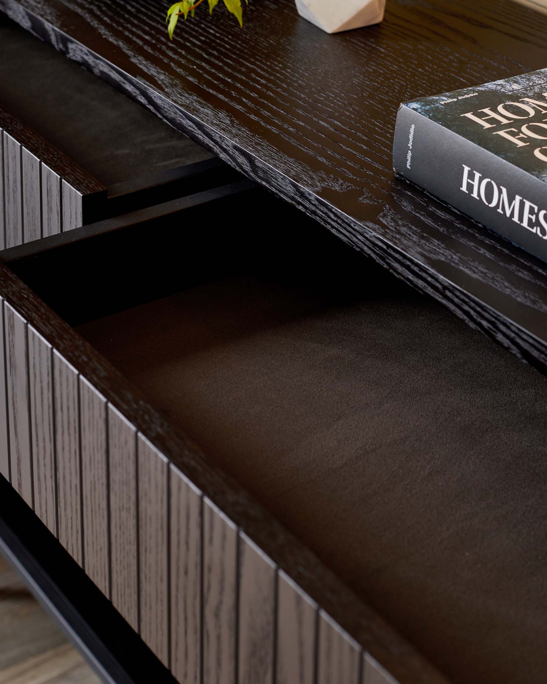 Table console Toronto en frêne foncé