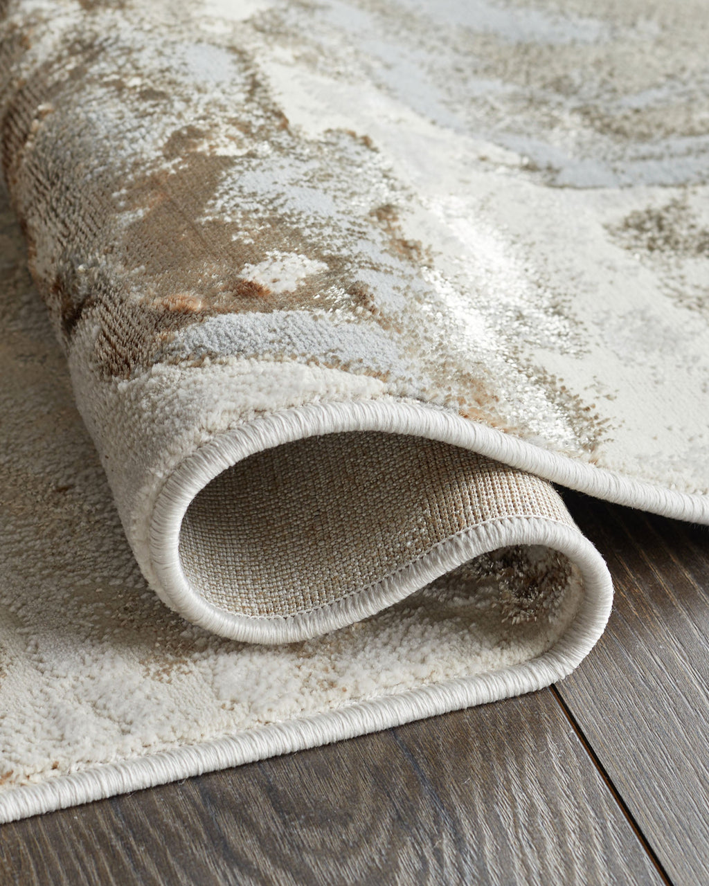 Tapis de couloir texturé or doux Perla