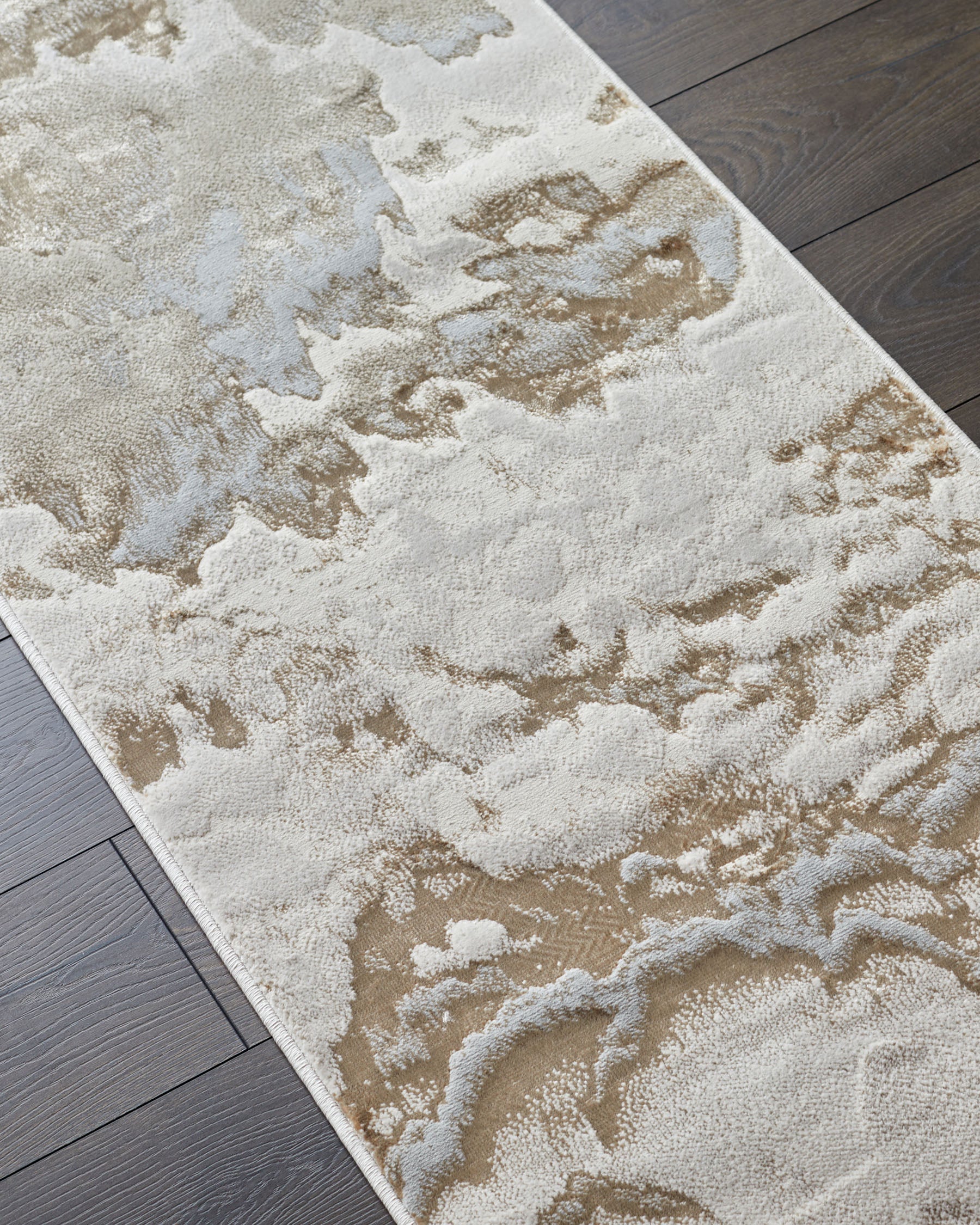 Tapis de couloir texturé or doux Perla