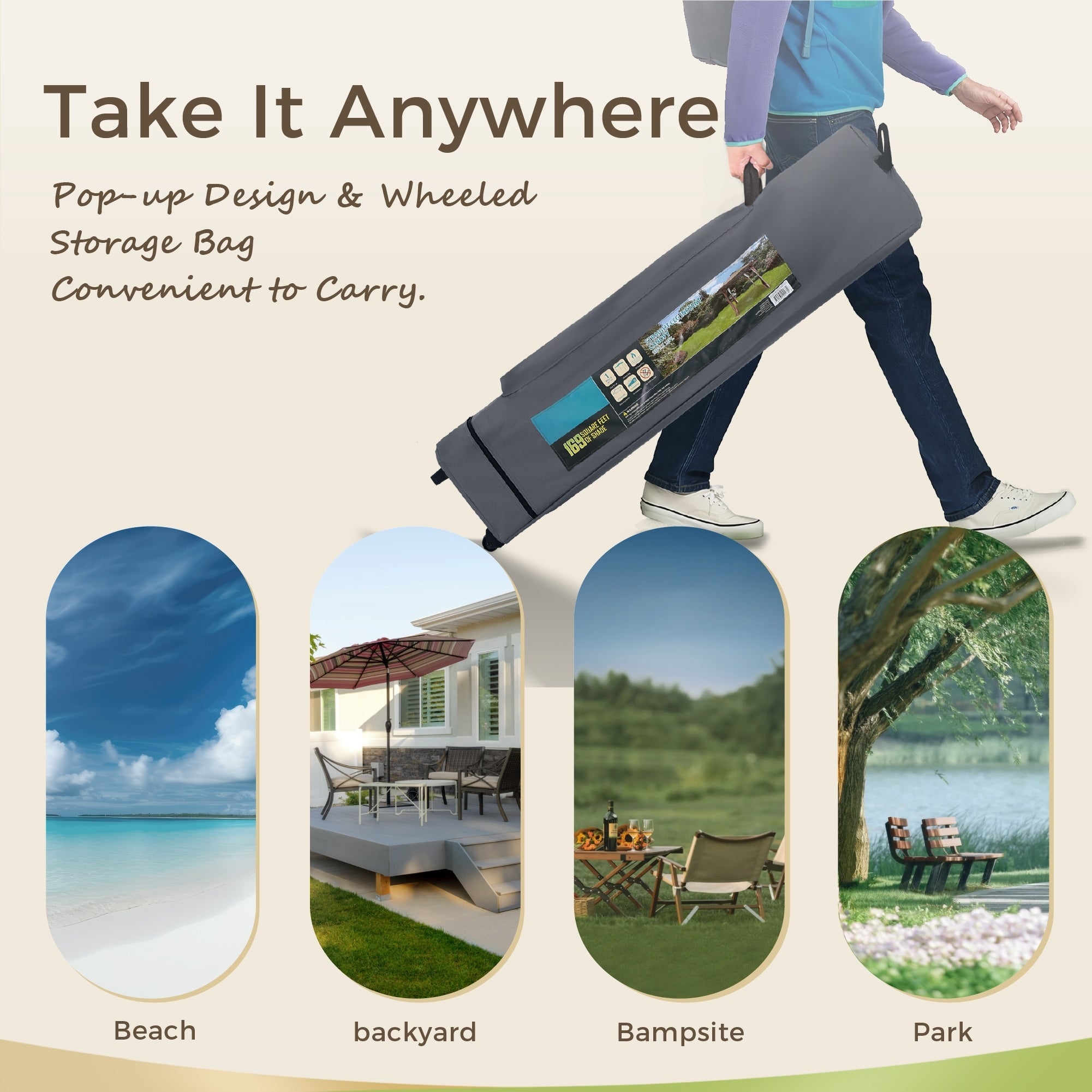 Gazebo de jardin renforcé escamotable avec rideau d'angle élégant - 13 x 13 pi