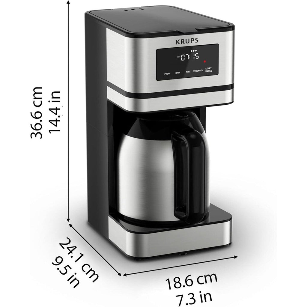 Cafetière programmable 14 tasses, carafe en acier inoxydable, 3 niveaux d'infusion, minuterie 24 h, maintien au chaud 4 h