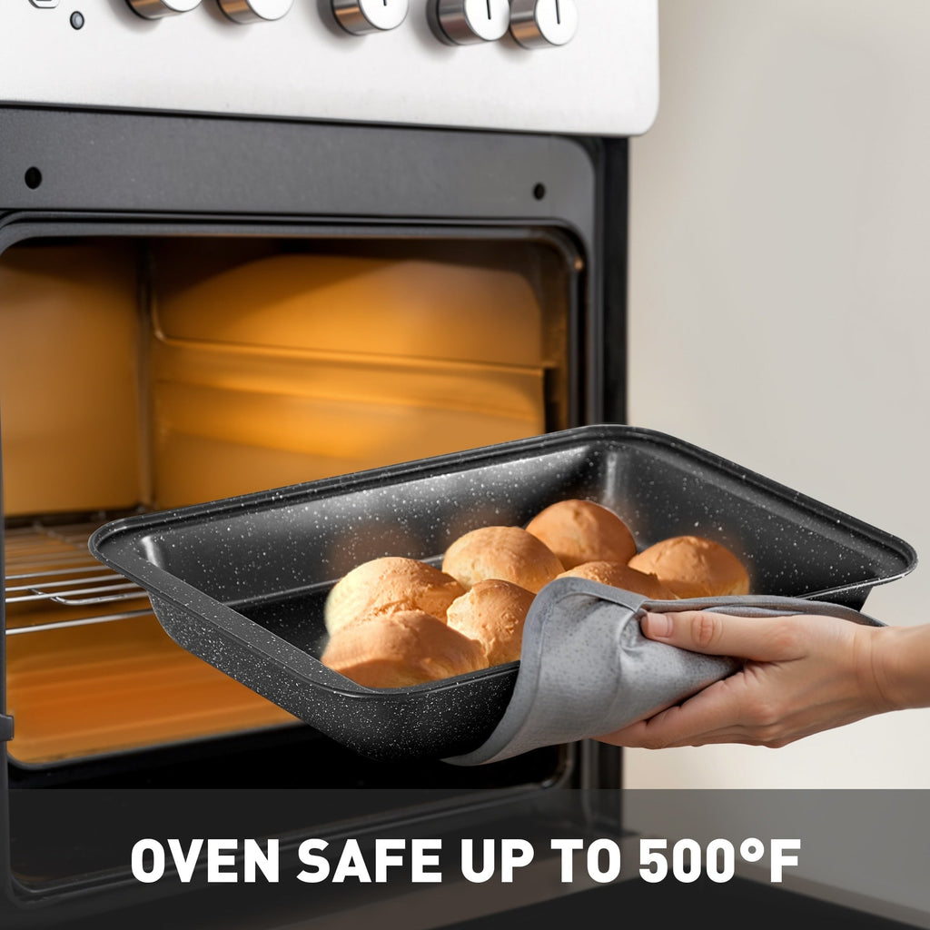 Batterie de cuisine en granit de 17 pièces, ensemble de casseroles et poêles antiadhésives