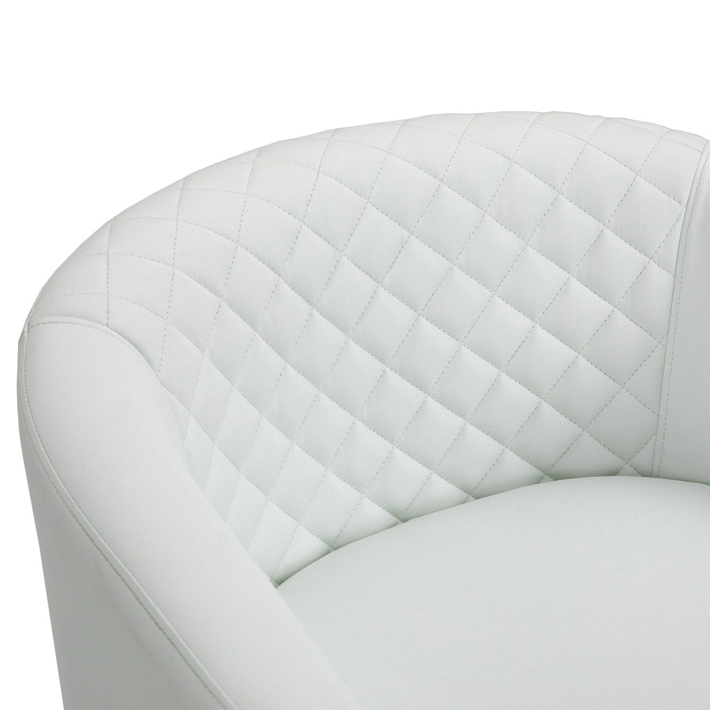 Lot de 2 chaises d'appoint tonneau en cuir vegan de 29 W avec garniture cloutée