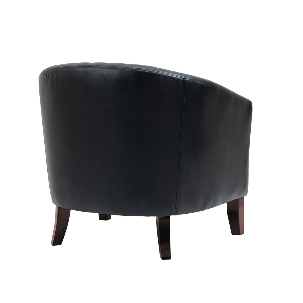 Lot de 2 chaises d'appoint tonneau en cuir vegan de 29 W avec garniture cloutée