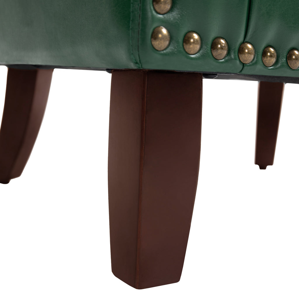 Lot de 2 chaises d'appoint tonneau en cuir vegan de 29 W avec garniture cloutée