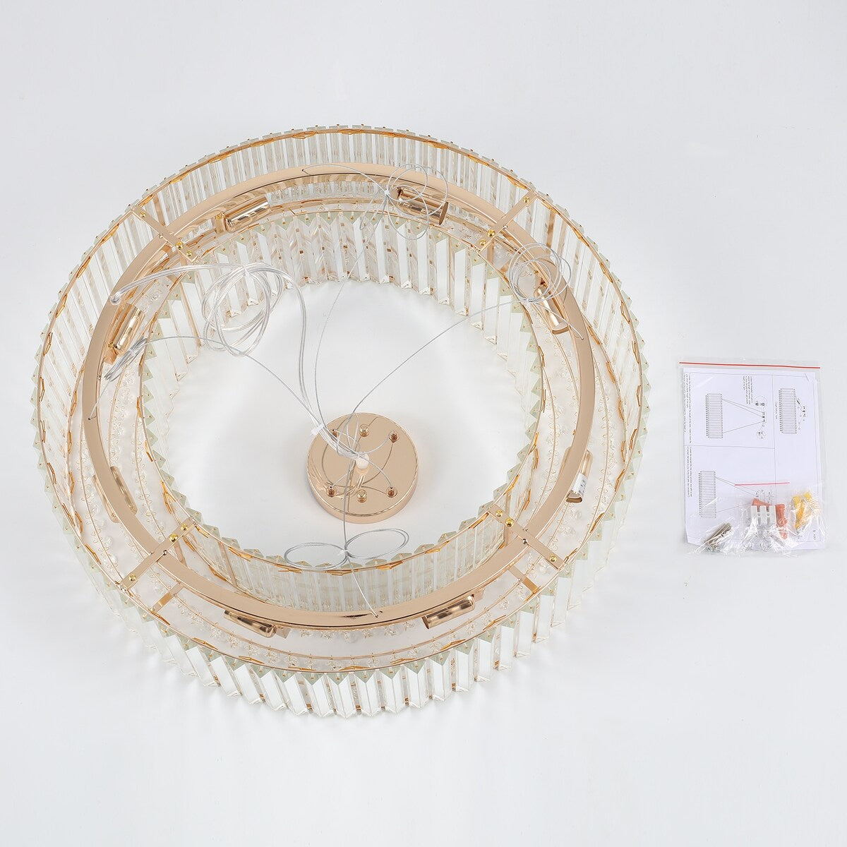 Lustre de ferme de 63 cm à 8 lumières, lustre en cristal, lustre tambour pour salle à manger, salon, chambre à coucher, cuisine