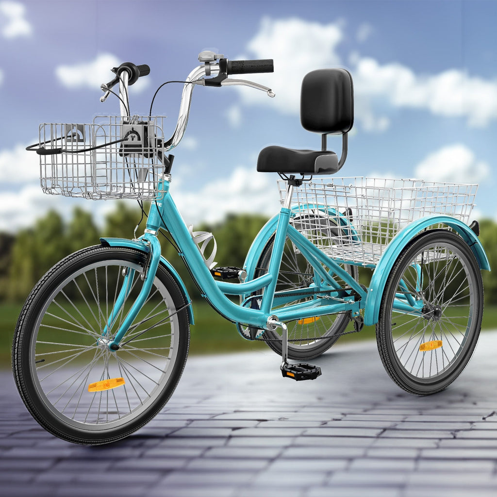 Tricycle adulte 26 pouces, 3 roues, 7 vitesses