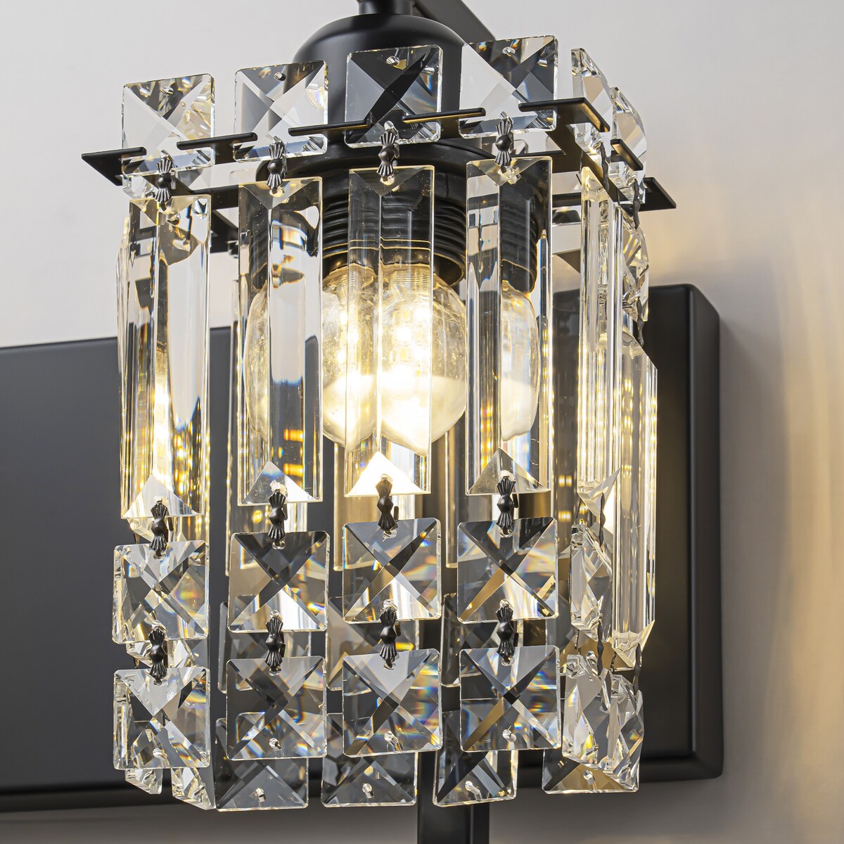 Applique murale en cristal à 3 lumières pour miroir de salle de bain moderne et glamour