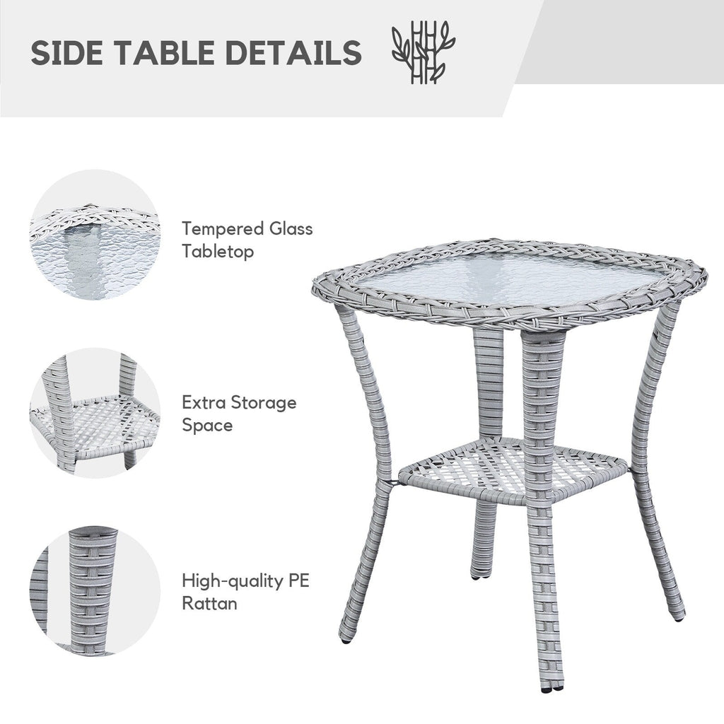 Fauteuil à bascule pivotant d'extérieur Gymojoy 3 pièces en osier avec coussin et table