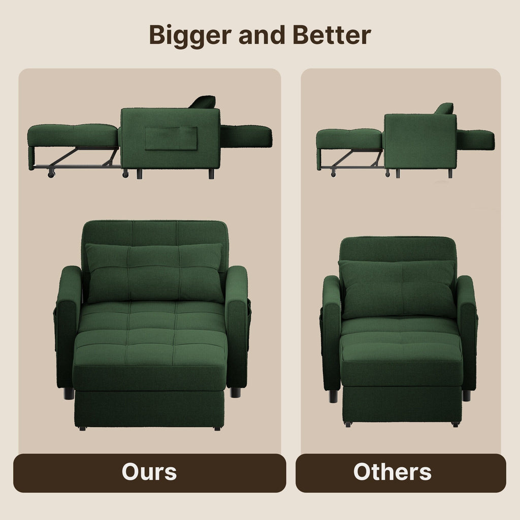 Canapé-lit 3 en 1 réglable, canapé-lit gigogne, convertible et pliable pour salon