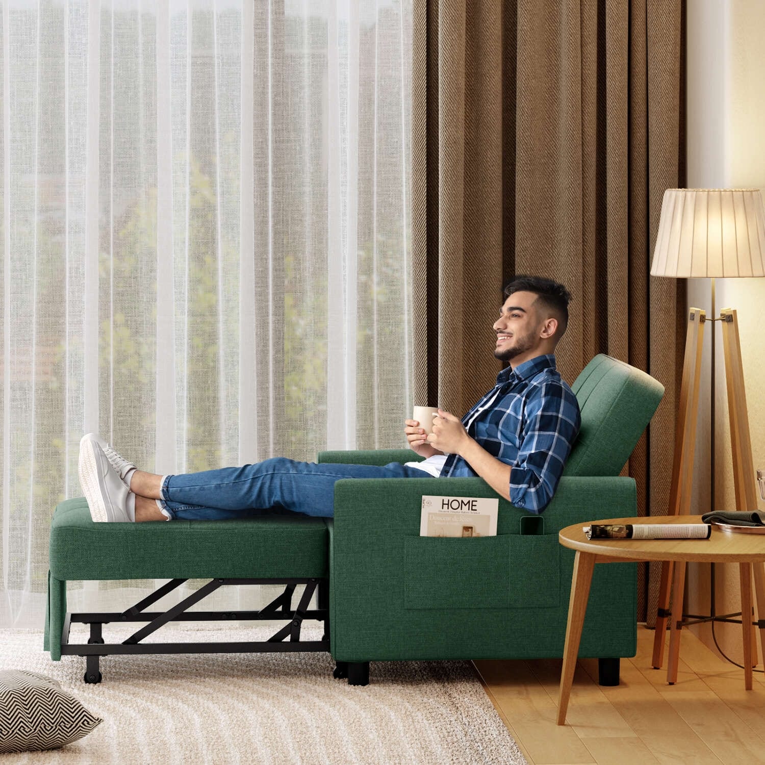 Canapé-lit 3 en 1 réglable, canapé-lit gigogne, convertible et pliable pour salon