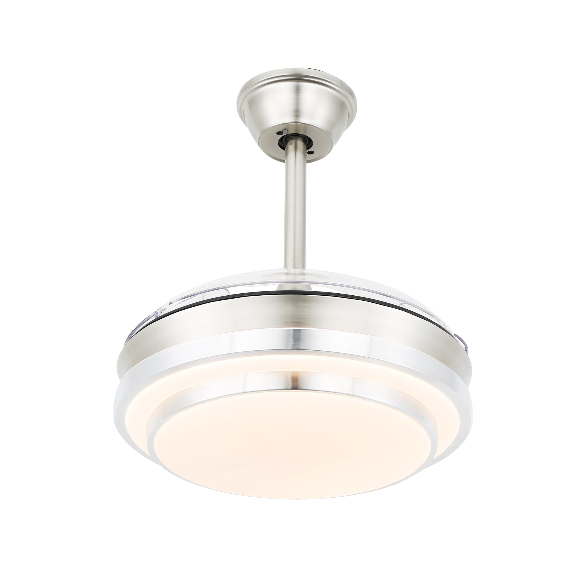 Ventilateur de plafond rétractable moderne Bella Depot 36 avec éclairage LED, pales réversibles à 6 vitesses et télécommande