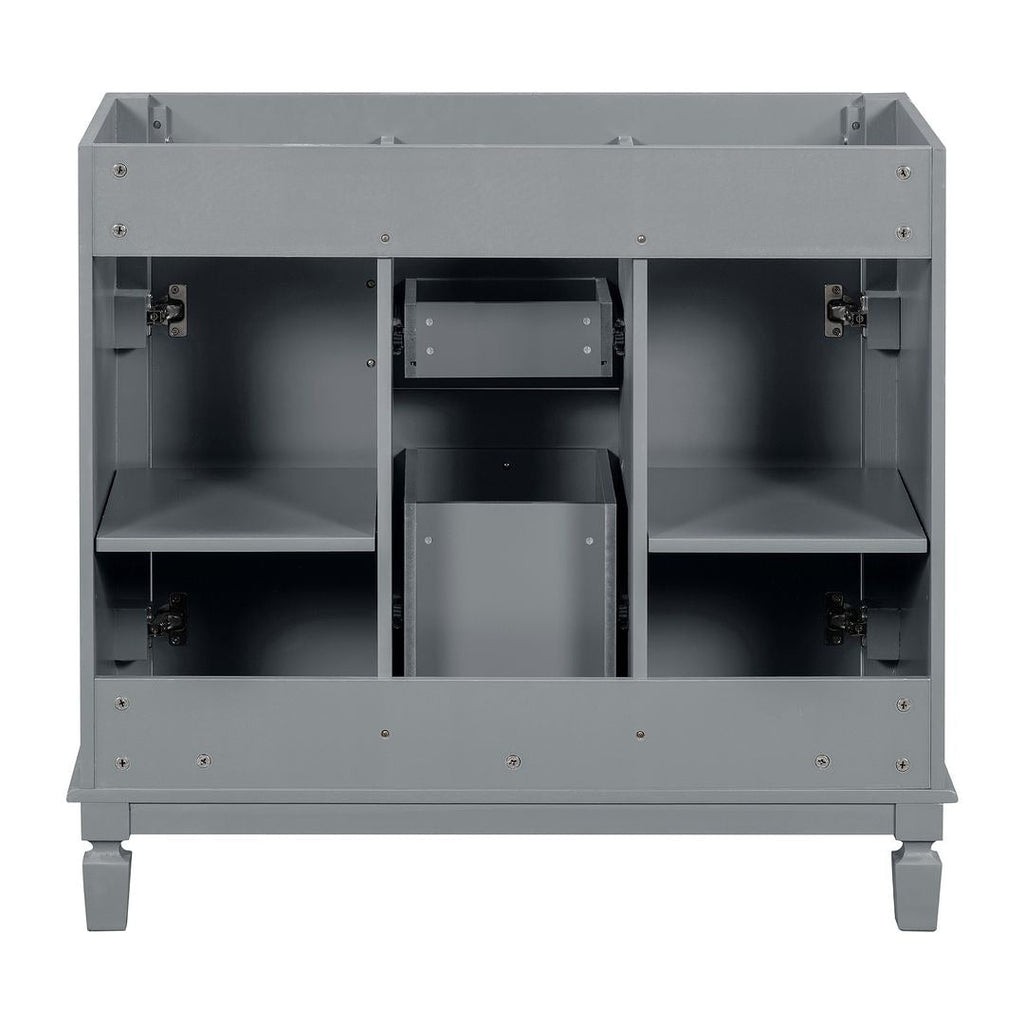 Meuble-lavabo moderne de 36 po avec lavabo supérieur et armoire à miroir, 2 portes et 2 tiroirs