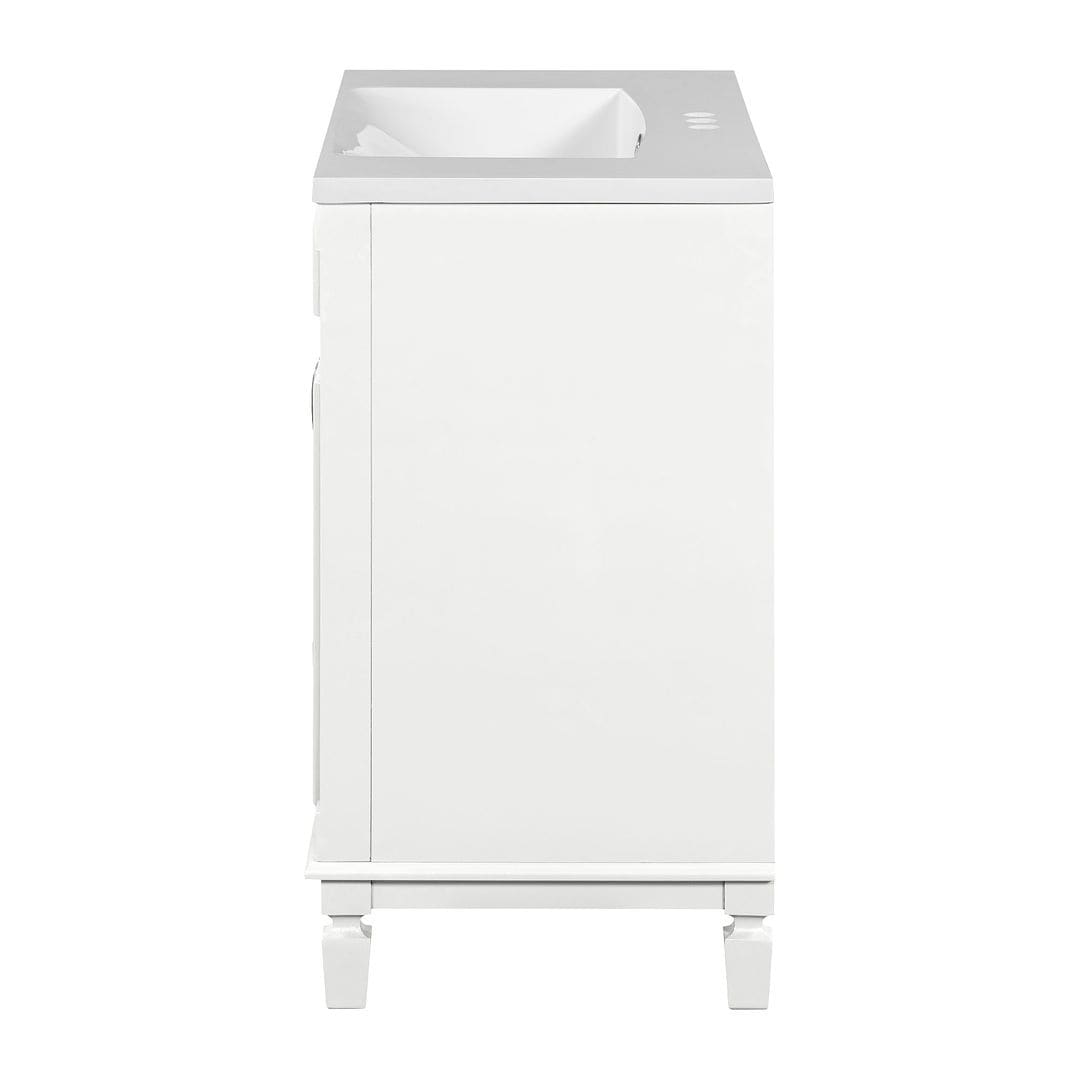 Meuble-lavabo moderne de 36 po avec lavabo supérieur et armoire à miroir, 2 portes et 2 tiroirs
