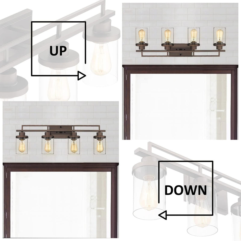 Applique de salle de bain vintage à 4, 5 ou 6 lampes