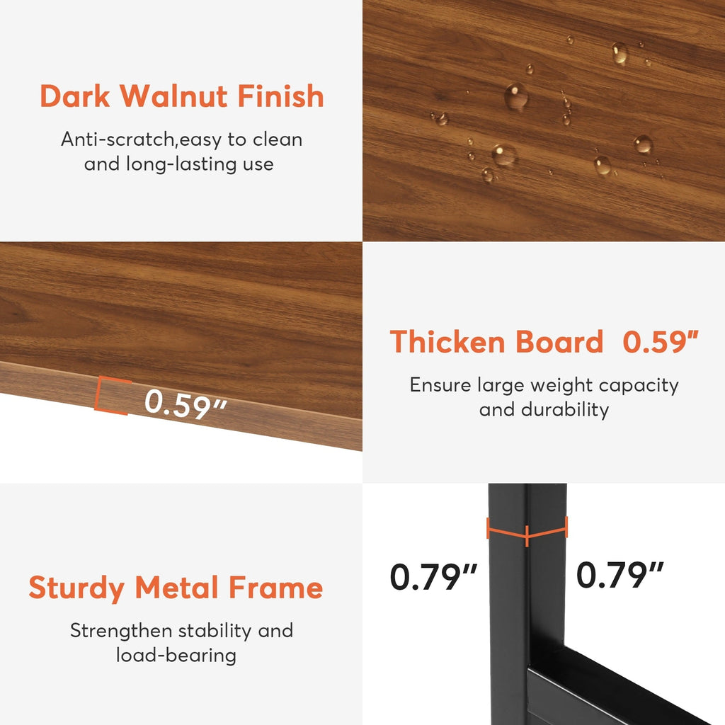 Îlot de cuisine large de 43 pouces, table de comptoir de cuisine avec 5 étagères ouvertes