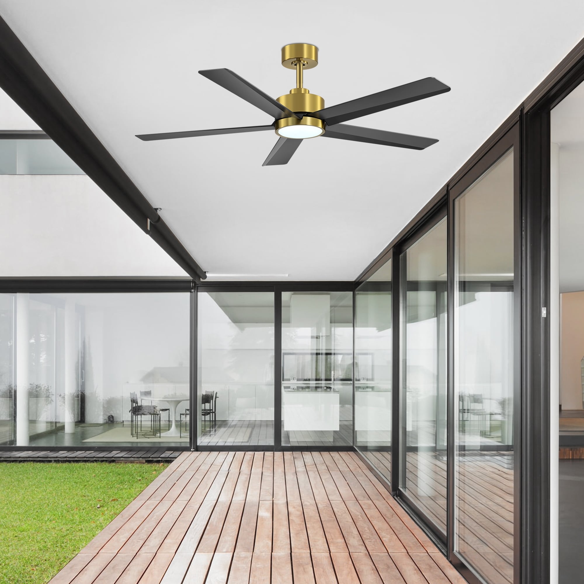 Ventilateur de plafond LED Breezary 65/52/42 à 5 pales avec kit d'éclairage et télécommande