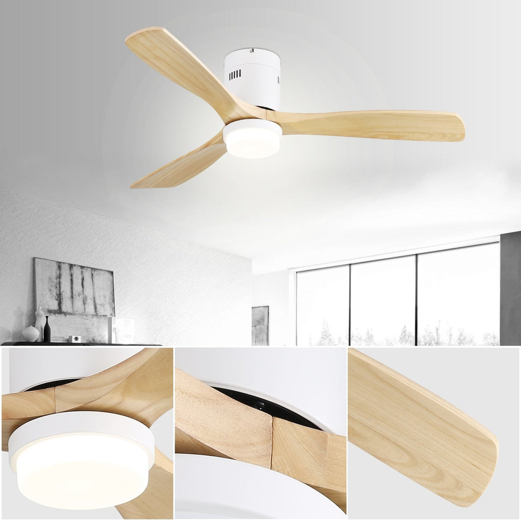 Ventilateur de plafond encastré Sofucor 52 pouces avec télécommande, moteur réversible et éclairage intégré en option
