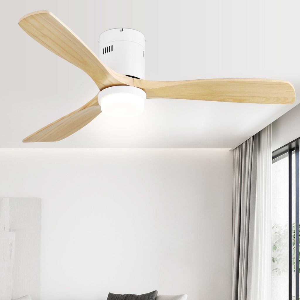 Ventilateur de plafond encastré Sofucor 52 pouces avec télécommande, moteur réversible et éclairage intégré en option