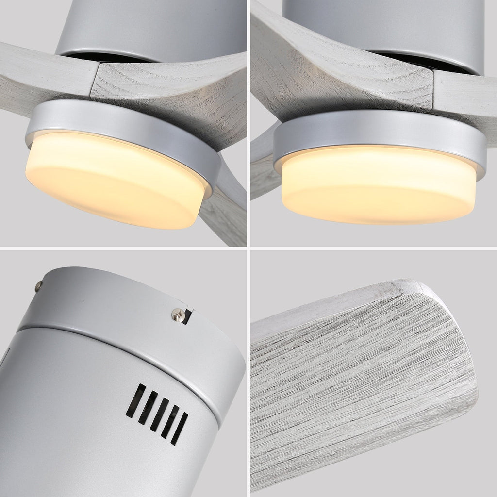 Ventilateur de plafond encastré Sofucor 52 pouces avec télécommande, moteur réversible et éclairage intégré en option