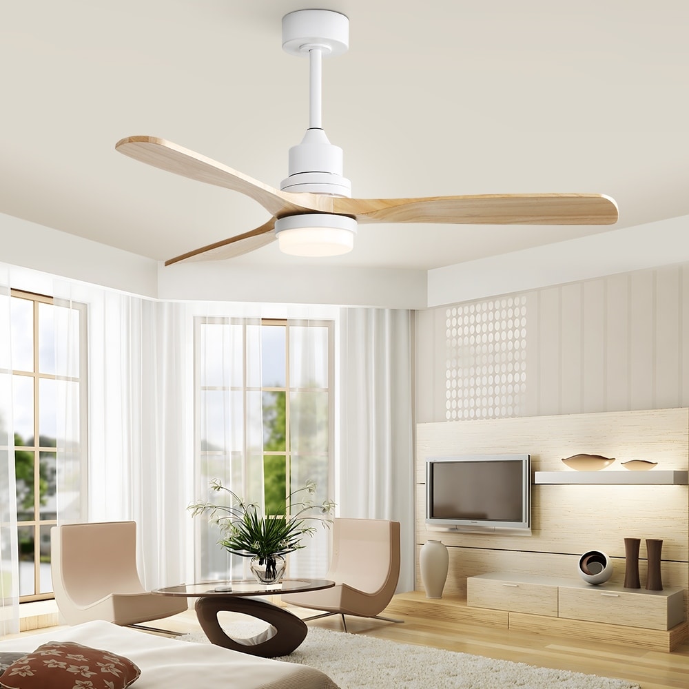 Ventilateur de plafond d'intérieur en bois Sofucor 52 avec télécommande et éclairage intégré en option