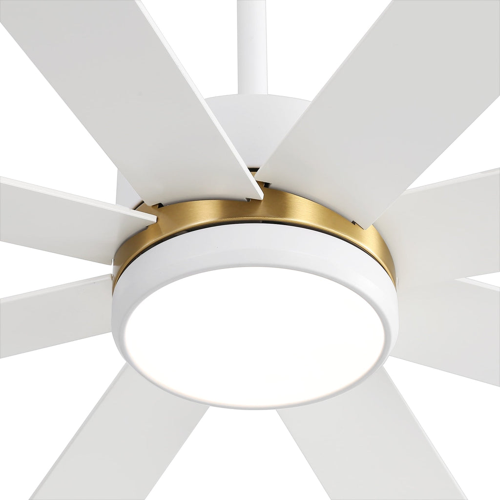 Ventilateur de plafond LED noir à 8 pales de 65 pouces avec éclairage et télécommande