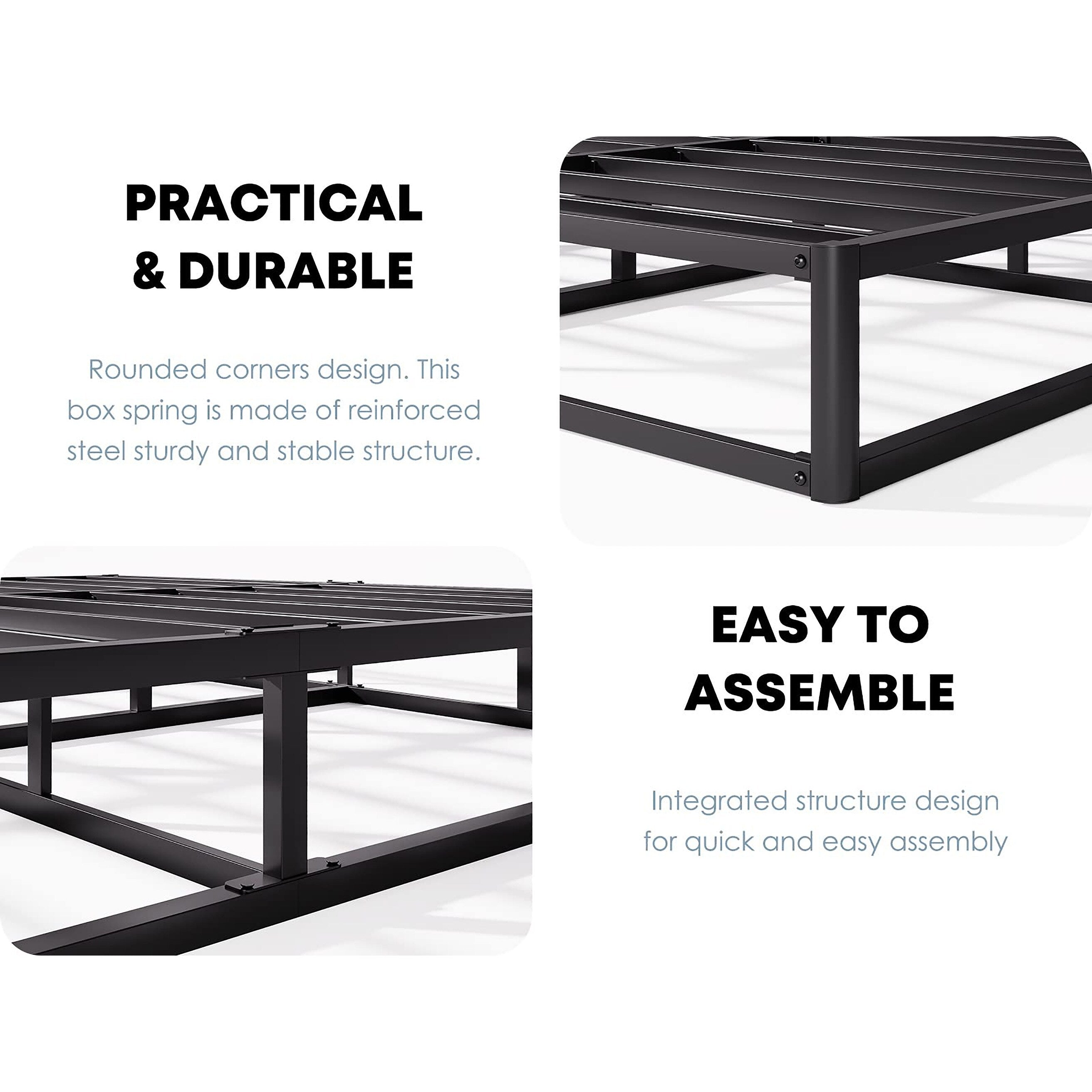 Sommier métallique FSCHOS de 7 pouces, sommier de base, sans pieds