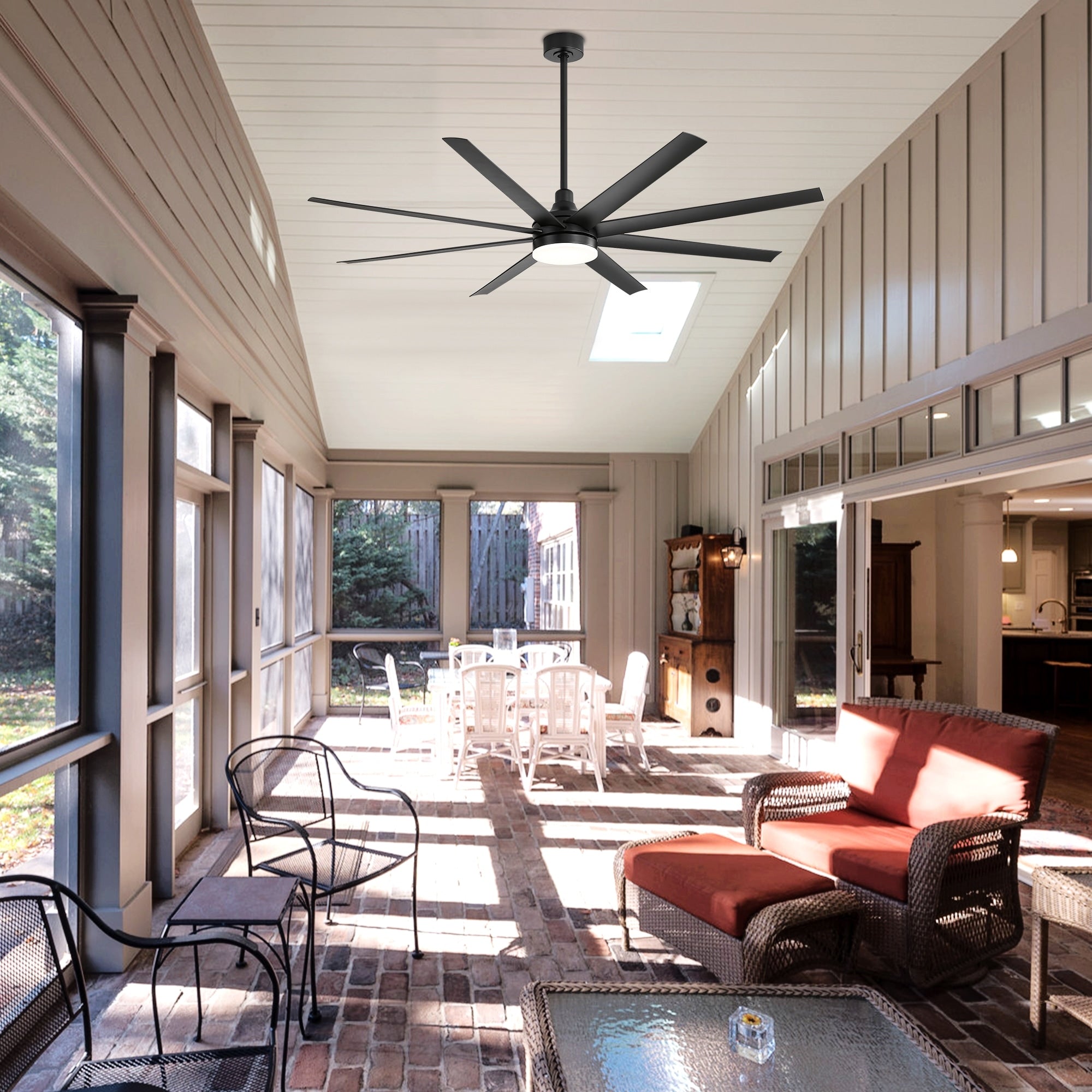 Grand ventilateur de plafond de 72 pouces avec télécommande et éclairage LED - 8 pales