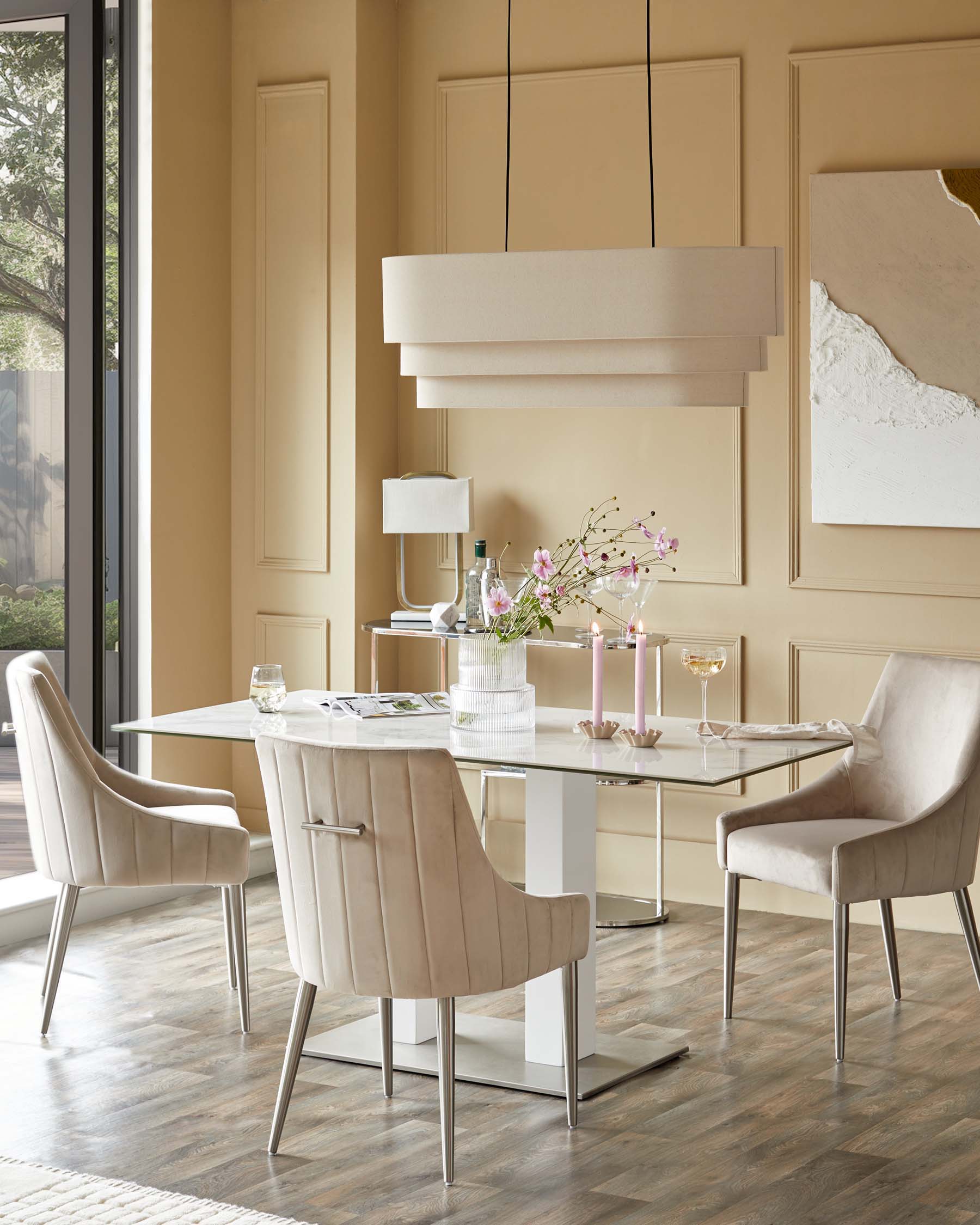 Suspension ovale réglable en lin naturel Madison