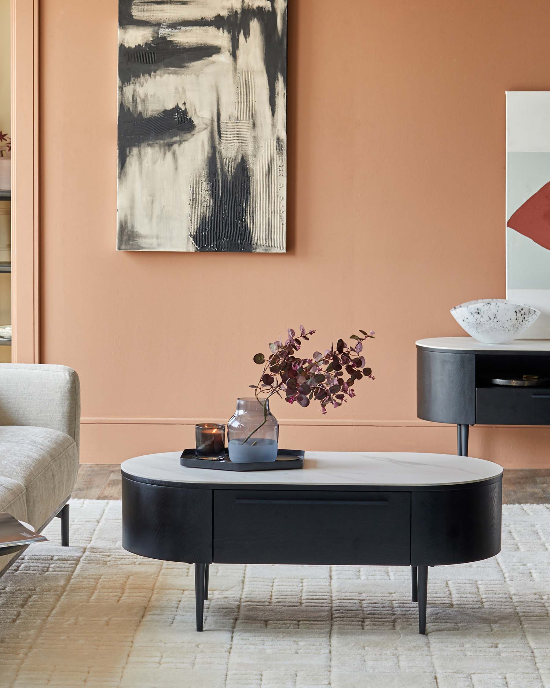 Table basse en céramique marbrée Manhattan