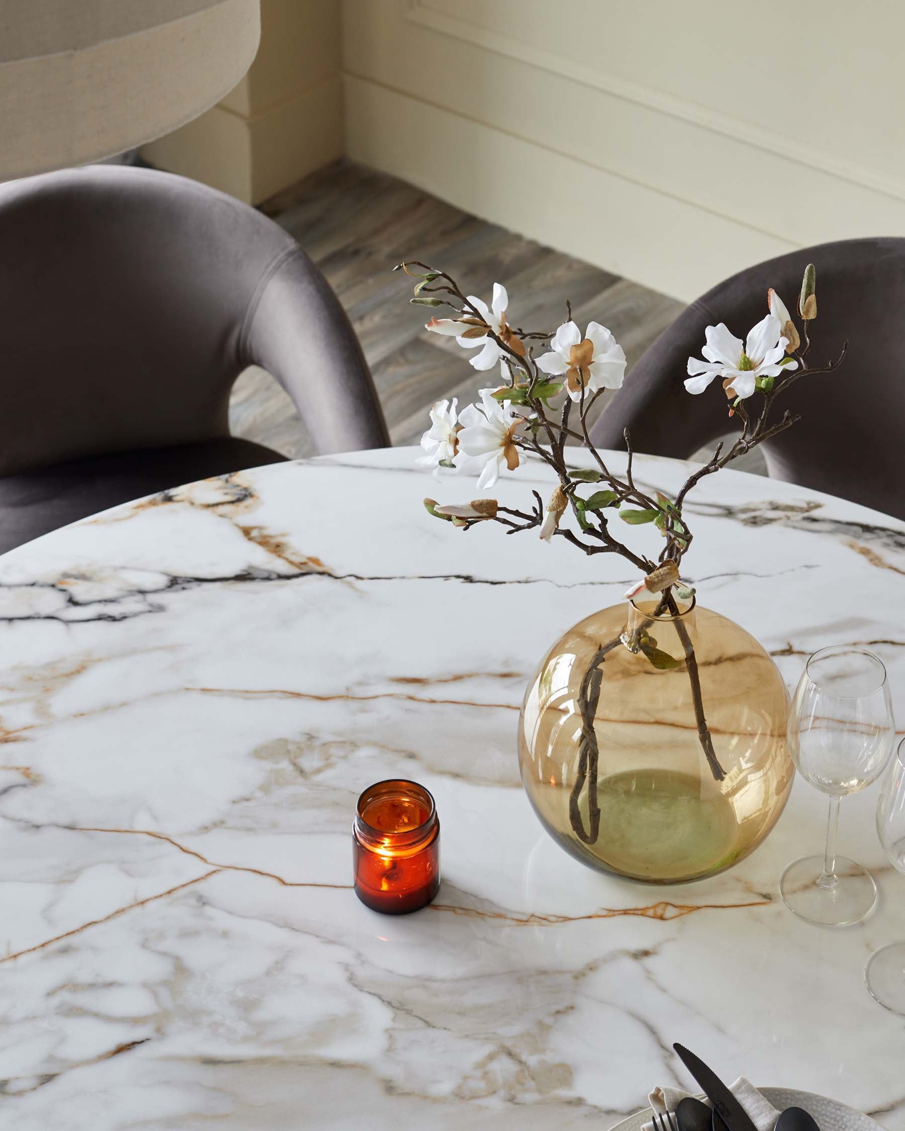 Table à manger 6 places en céramique naturelle Austin