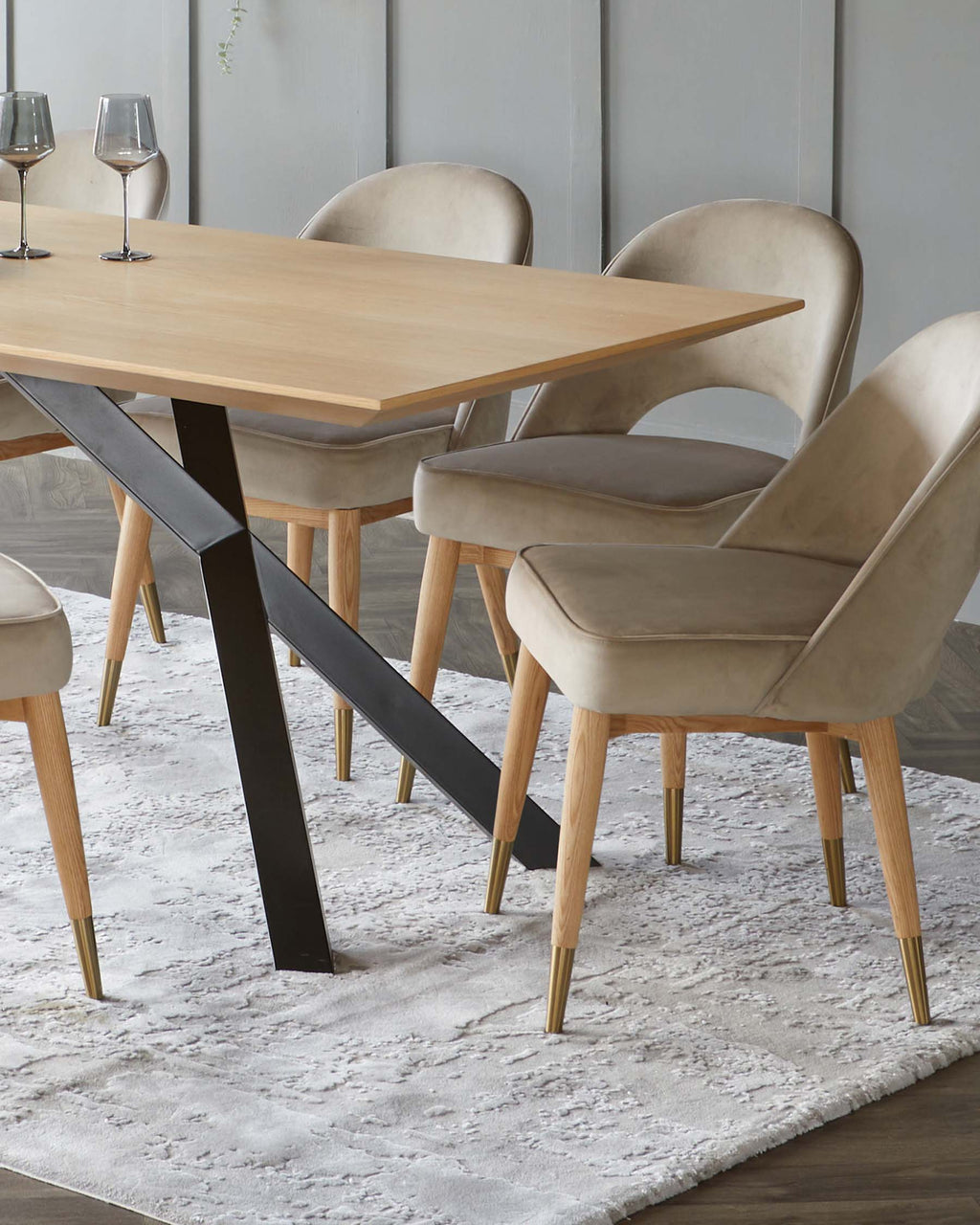 Table de salle à manger 8 places Atlanta en chêne clair