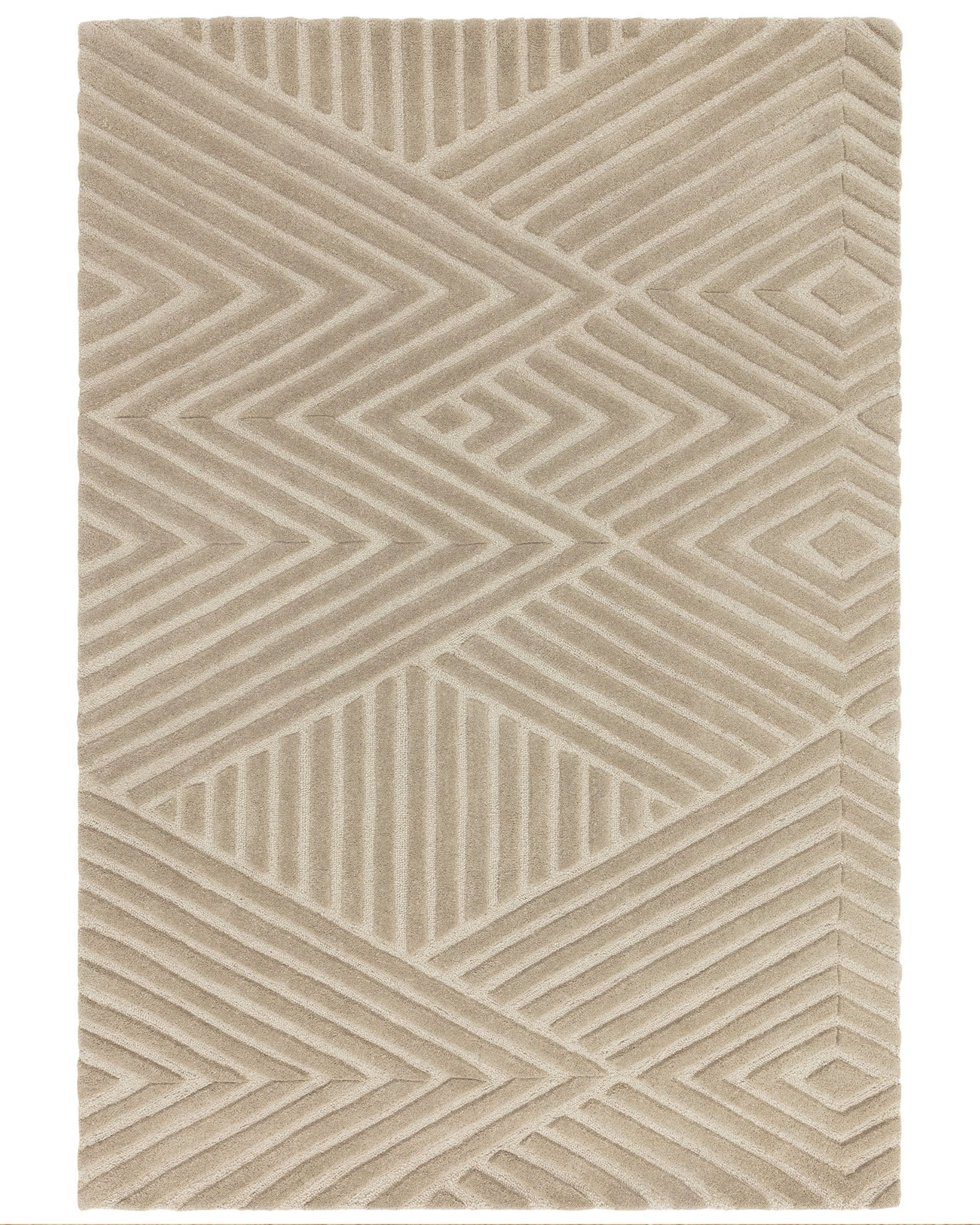 Tapis grand format texturé moka à motifs abstraits