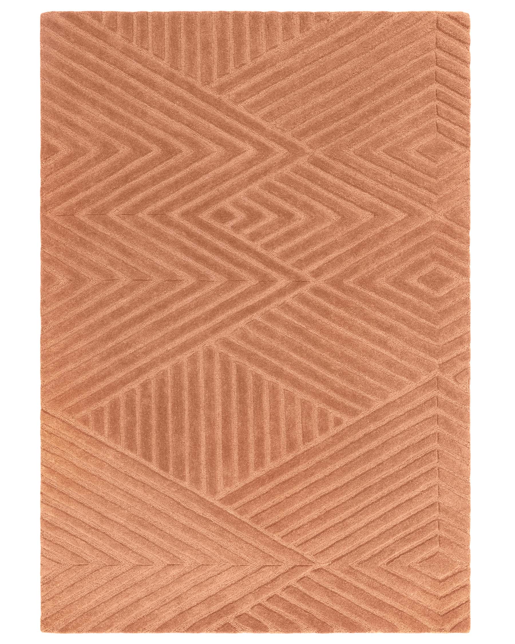 Tapis texturé moyen à motif terracotta Abstract Point