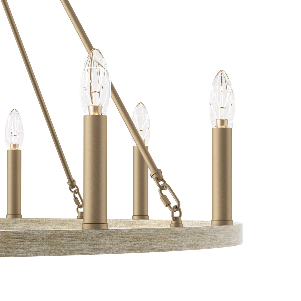 Lustre Acroma Farmhouse à 12 lumières, 40 po, en forme de roue de chariot, certifié UL - 40 po P x 138 po H