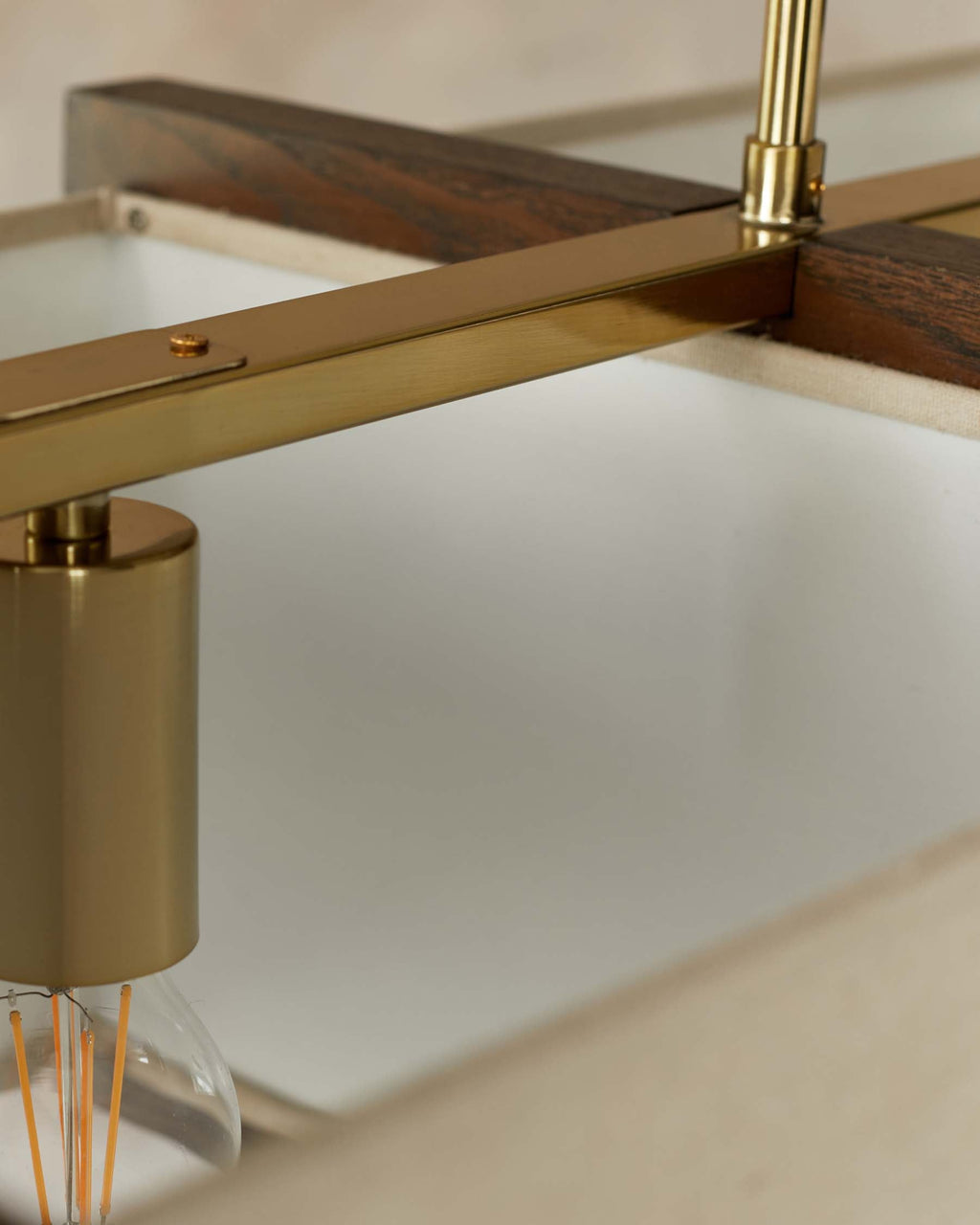 Suspension réglable Addison en lin naturel à 3 lumières