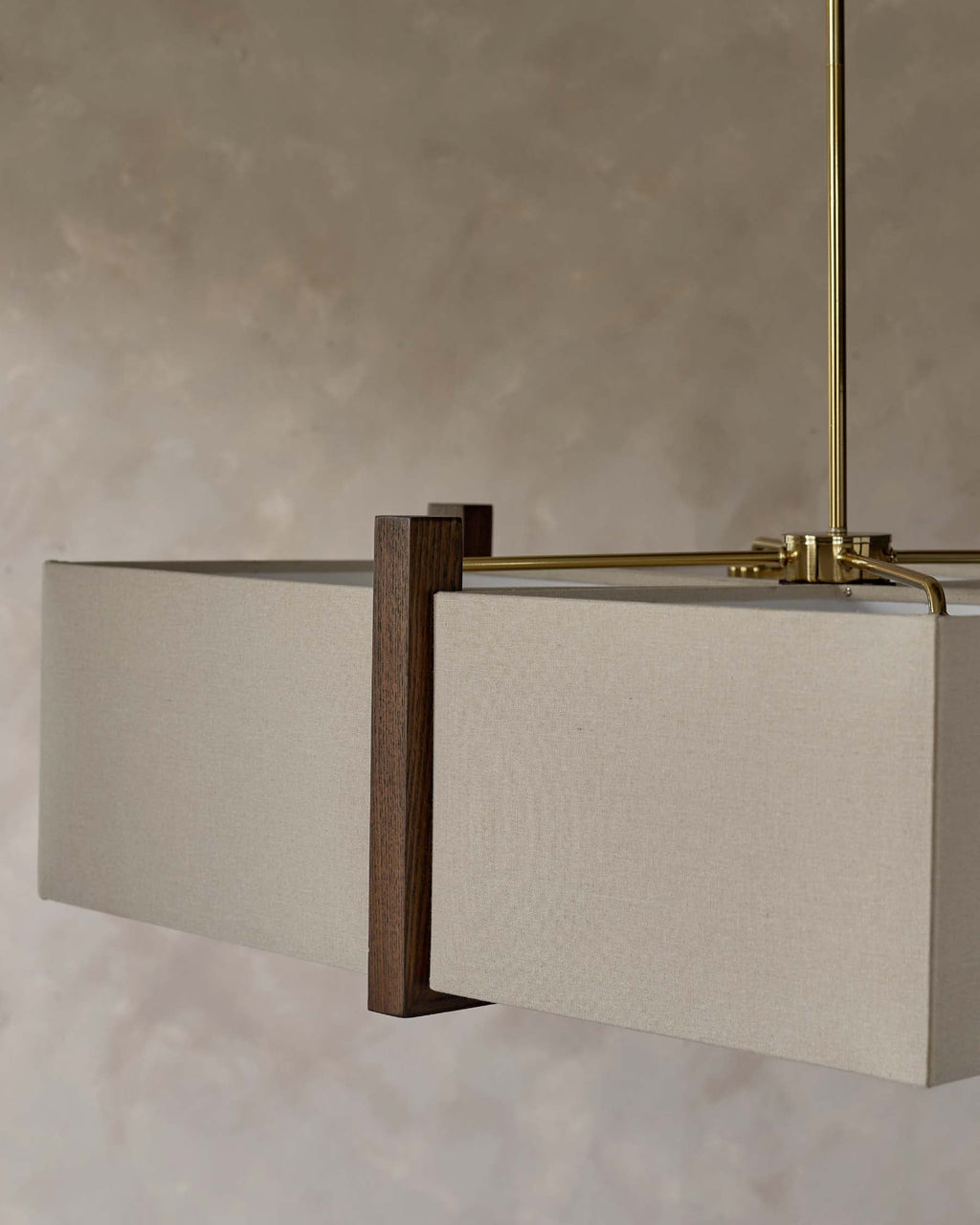 Suspension Addison en lin naturel à 4 lumières réglables