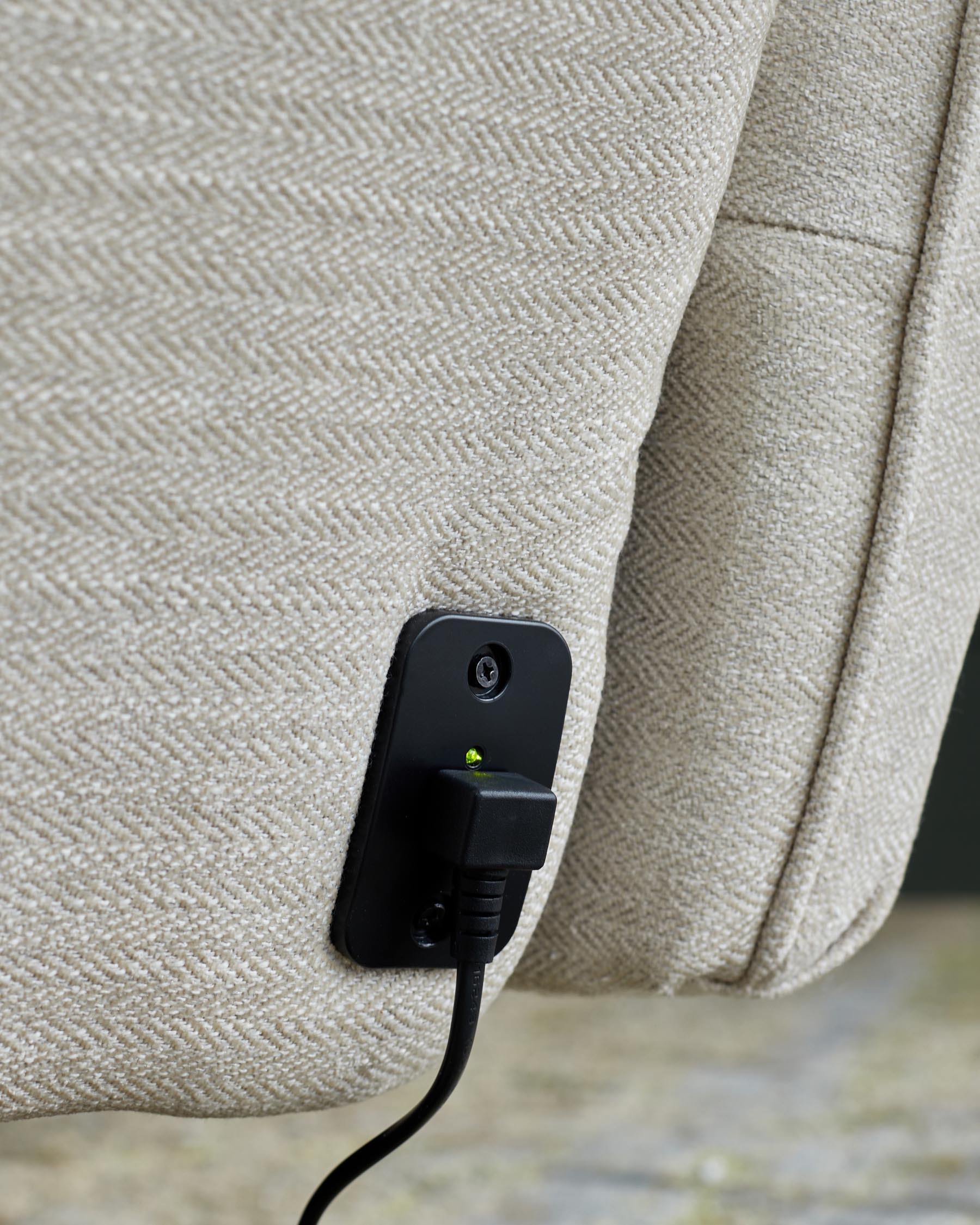 Fauteuil de massage inclinable Aiden en tissu ivoire