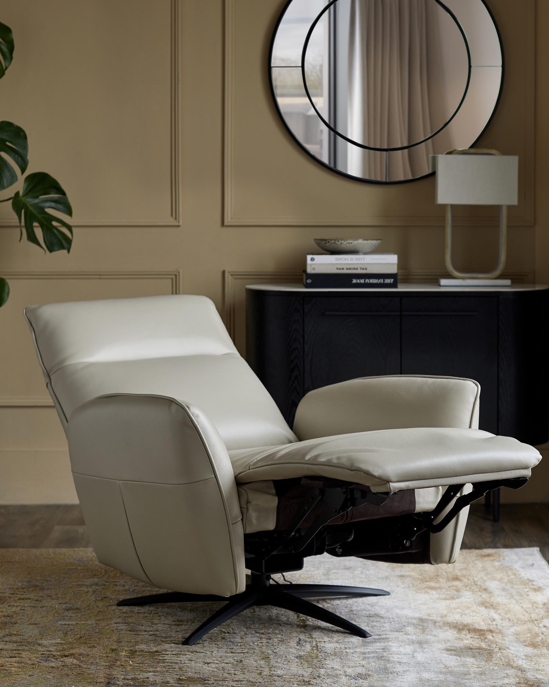 Fauteuil de massage inclinable Aiden en cuir gris naturel