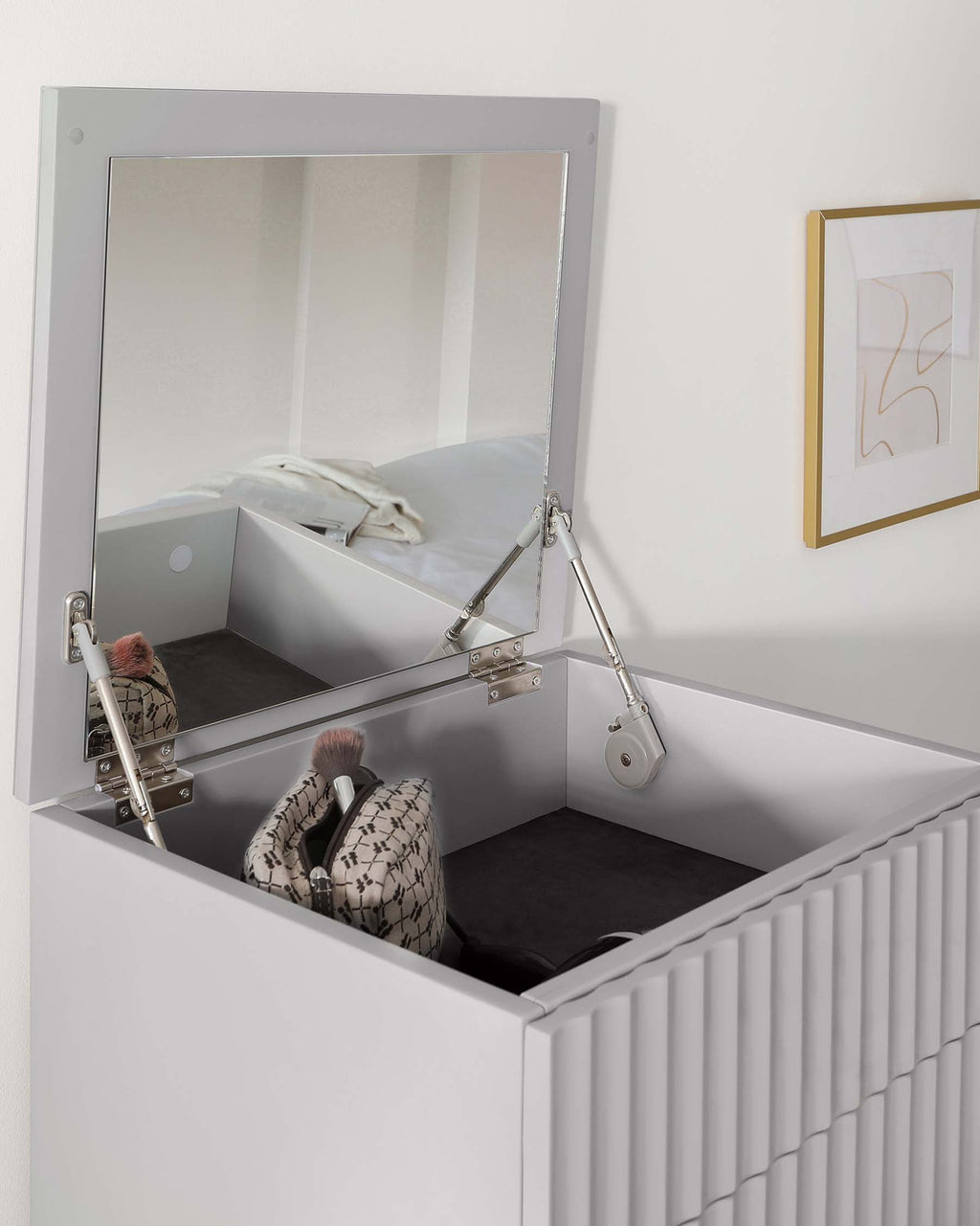 Commode haute Albury gris clair