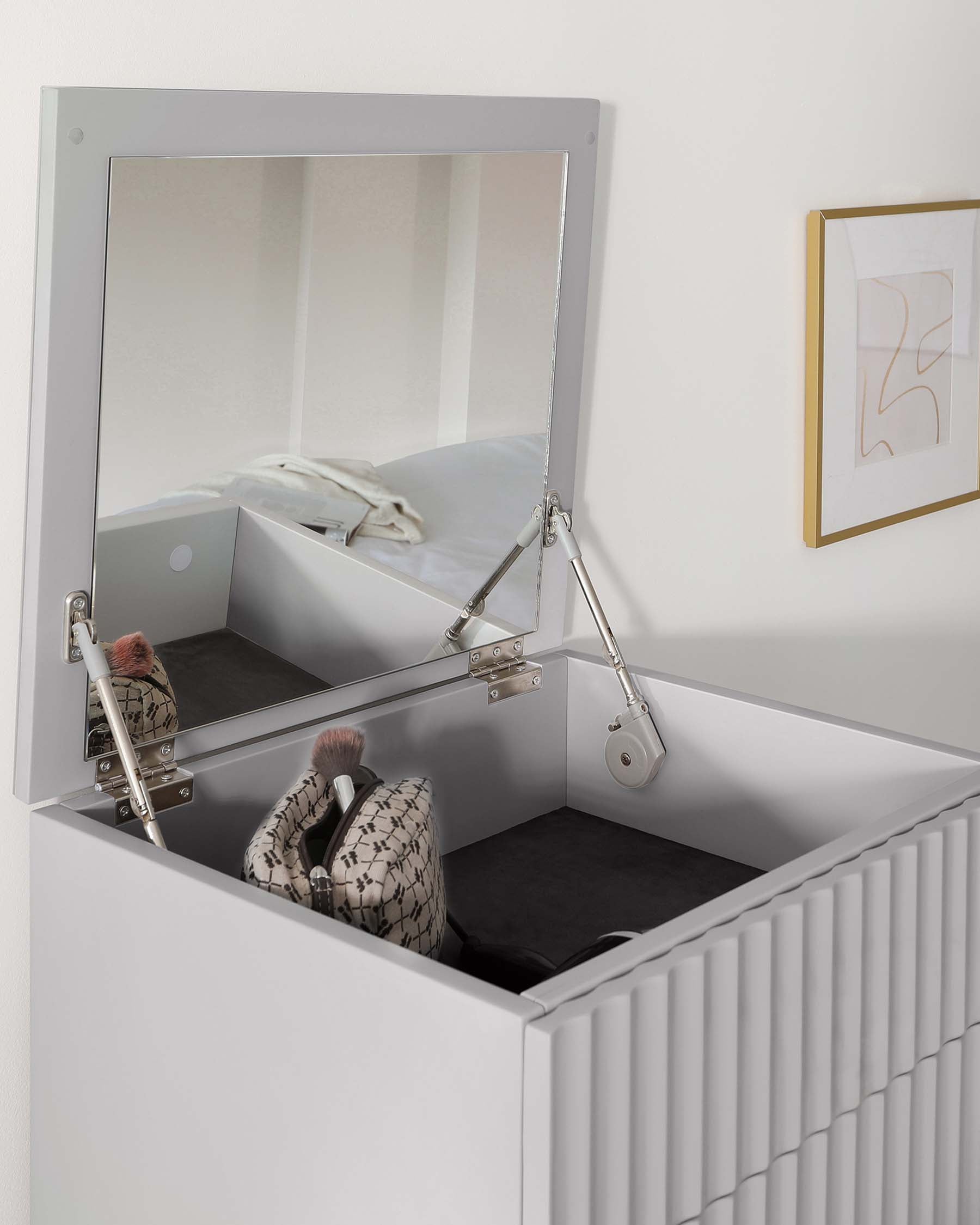 Commode haute Albury gris clair