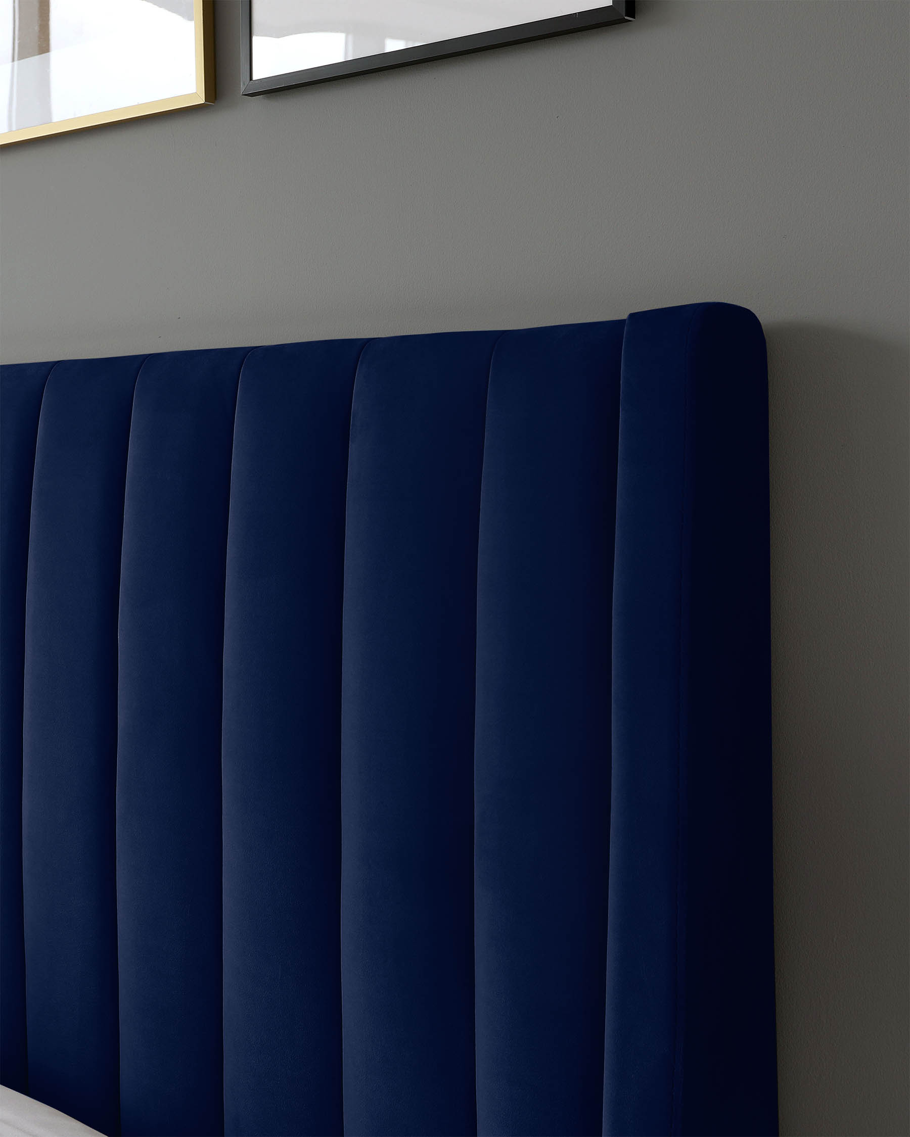 Lit coffre coffre super king size en velours bleu marine Amalfi