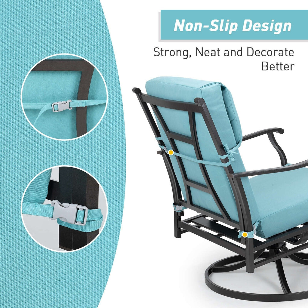 Lot de 4 coussins de chaise à dossier haut Aoodor Patio, 46 ​​x 21 x 4 pouces (coussins uniquement)