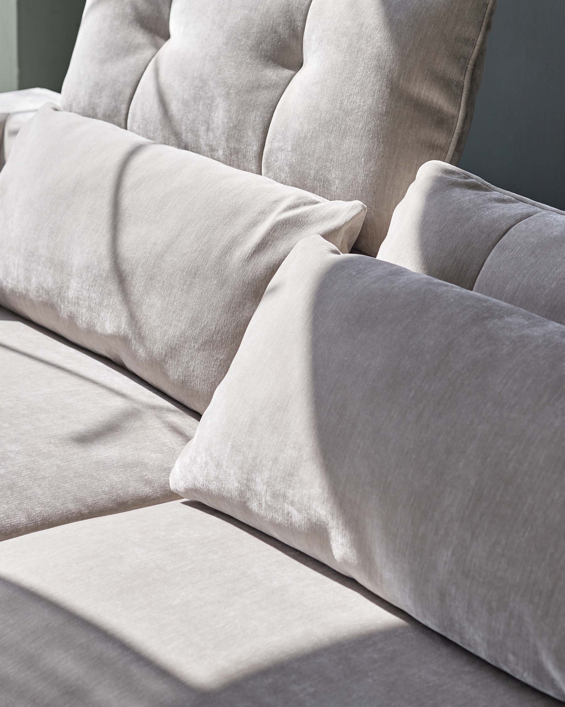 Chaise longue d'angle Arianna gris clair (côté gauche)