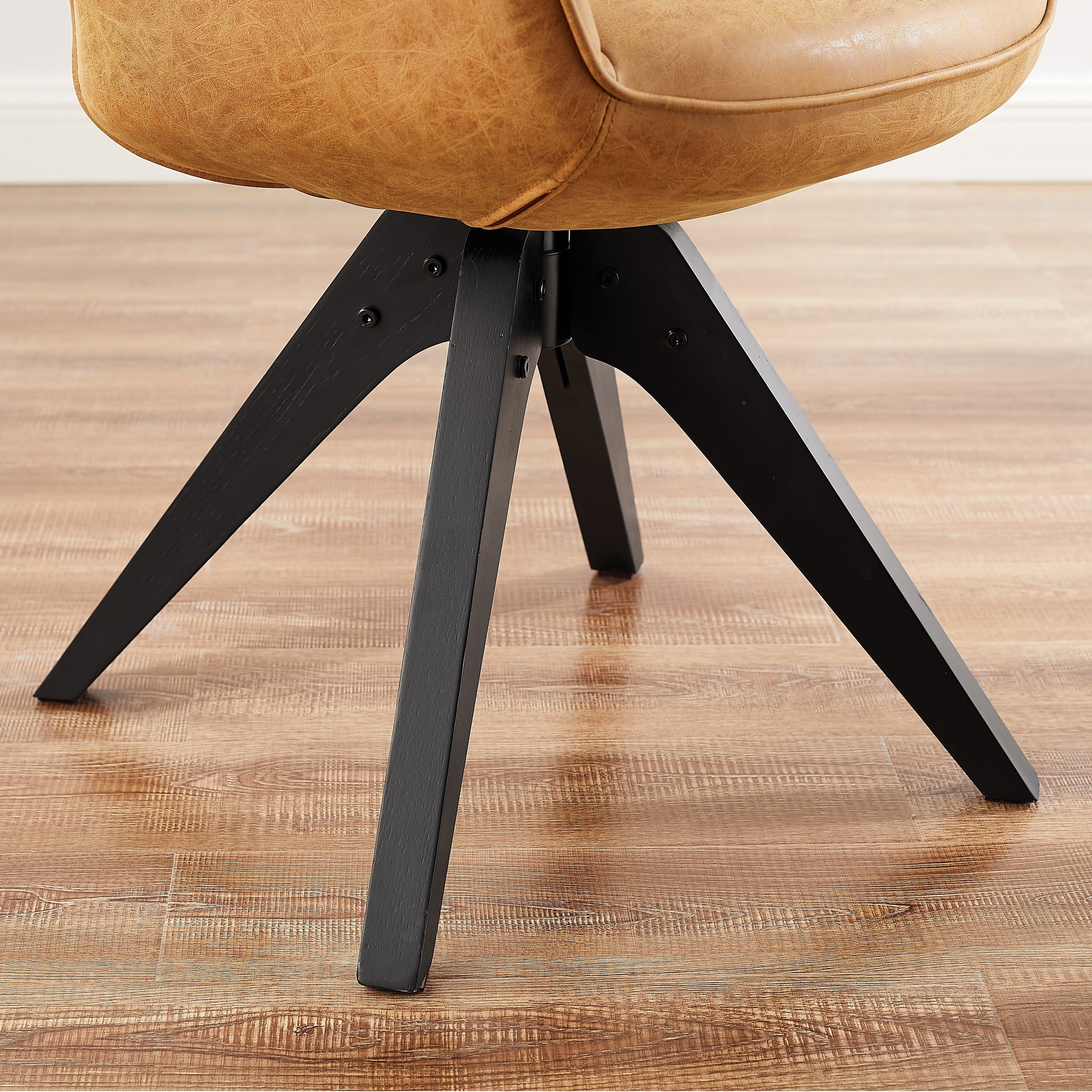 Fauteuil d'appoint pivotant Art Leon pour bureau moderne avec pieds en bois