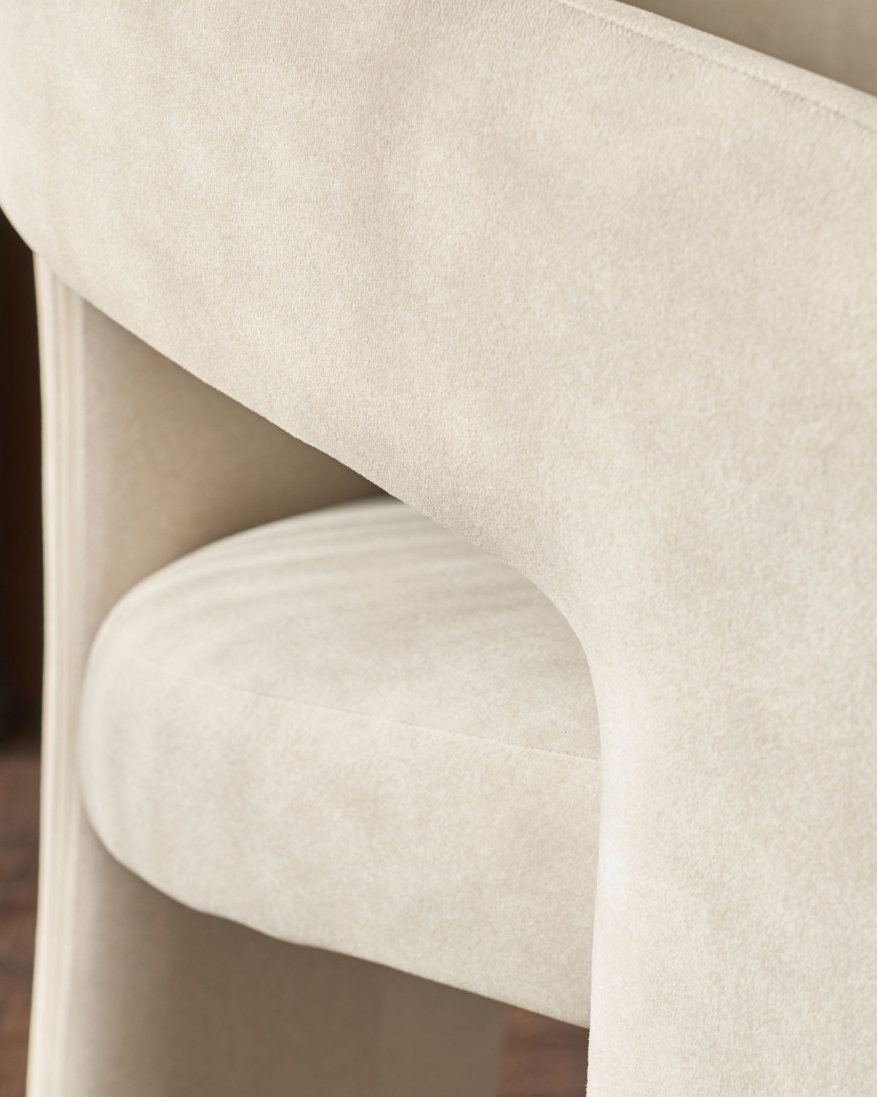 Chaise de salle à manger en tissu crème cendré